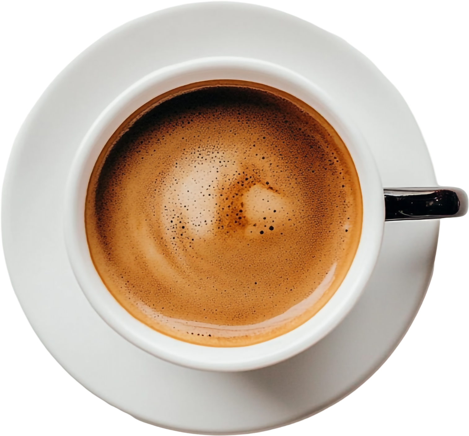 Top-down cup of freshly brewed Project Cafe coffee